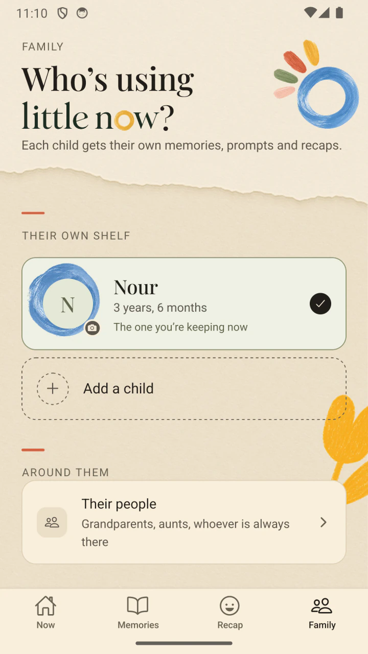 رف العائلة في Little Now بالإنجليزية